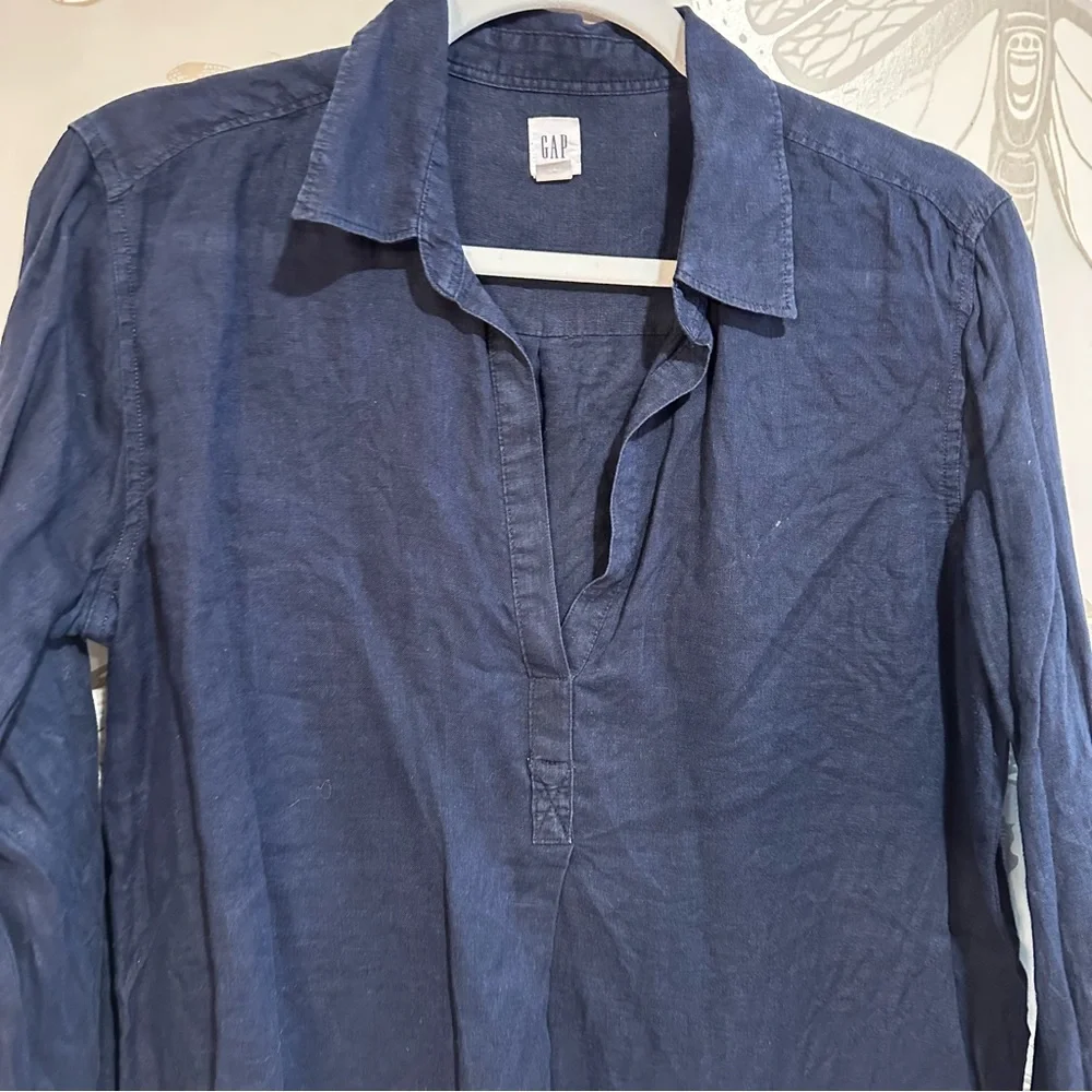 Gap Navy Linen Shirt - Picture 4 of 6
